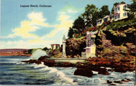 Vtg Postcard California Laguna Beach, Beach House - £4.61 GBP