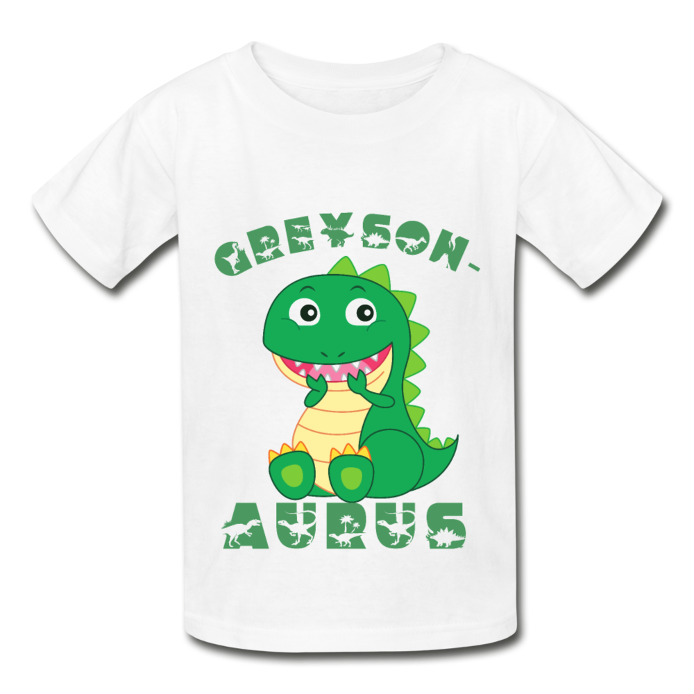 Kids Personalized Name Dinosaur Print T Shirt Graphic Funny T Shirt - £18.34 GBP