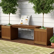 Outdoor Garden Bench Wooden Planter Seat Yard Chair Patio Furniture Porch Deck - £143.83 GBP