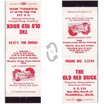 Vtg Matchbook Cover Old Red Brick Restaurant Plainwell MI Duncan Hines AAA 1950s - £7.77 GBP