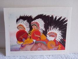 CECIL YOUNGFOX &quot;POW-WOW DRUMMERS&quot; PENCIL SIGNED PRINT ART - £16.44 GBP