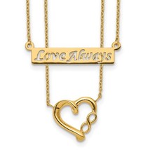 14K Yellow Gold Two-Strand Love Always Heart Necklace - £332.64 GBP