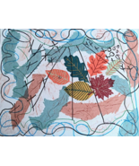 Painting Fall Autumn Leaves Original Abstract Expressionism Signed Mixed... - $1,886.20 MXN