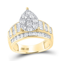 10kt Yellow Gold Round Diamond Teardrop Bridal Wedding Engagement Ring 2 Cttw - £1,915.23 GBP