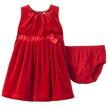 Christmas Dress Carter&#39;s Baby Girl&#39;s 2-Piece Sleeveless Red Velvet Dress Set 24M - £9.00 GBP