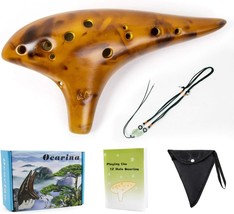 Ocarina, 12 Tone Alto C Ceramic Ocarina Musical Instrument With Song Book Neck - £30.14 GBP