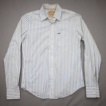 Hollister California Mens Size Small Button Up Blue White Striped Classi... - $15.79