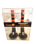 NIB Happy Halloween Orange and Black Witch Legs w/ Shoes Candle Set - $15.99