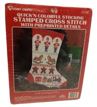 Vogart Crafts New #2973B Vtg Toy Parade Cross Stitch Christmas Stocking Kit 17&quot; - £26.01 GBP