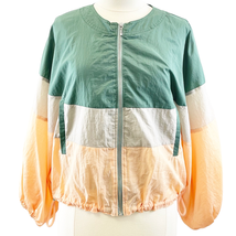 Anthropologie Elevenses Womens XS/S Colorblock Windbreaker Jacket Peach ... - £19.25 GBP