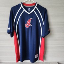 Vintage Majestic Y2K MLB Cleveland Indians Blank Script I Logo Jersey Shirt L - £20.64 GBP