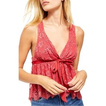 Free People Chante Lace Tie-Front Tank Top Frenchie Kiss Size XS 0/2 NEW - $55.00