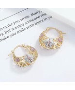 18k Layered Real Gold Filled Basket hoop Earrings Multi Colors - $15.63 CAD
