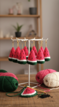 Soft Yarn Watermelon Keychain – Unique Handmade Gift - $20.00