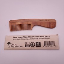Clean Planetware Pure Neem Wood Hair Comb- Fine Tooth - £8.56 GBP