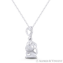 Cute Mouse House Rat Animal Charm .925 Sterling Silver Rodent Pet Lover Pendant - £14.53 GBP+