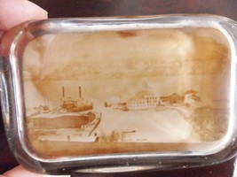 A.C.Bosselman &amp; Co New York Victorian Glass Paperweight: &quot;NY Port&quot; and ships - £51.31 GBP