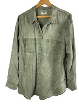Old Navy XL Shirt Button Down Green Tencel Lyocell Womens Shacket Everyday - $44.66