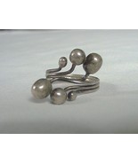 VINTAGE MODERNIST .925 SILVER RING INTERTWINED BALLS MEXICO - £100.22 GBP