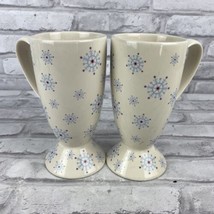 Whittard of Chelsea Hot Chocolate Blue Red Snowflake Latte Mug Set of 2 - $16.25