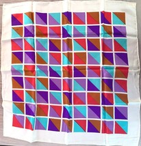 Vintage Glentex Silk Scarf Hand rolled in Japan Colorful Cubes NWOT 1960... - $27.72