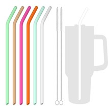 6 Pack Silicone Straw Replacement 40 Oz For Stanley Quencher Tumbler, Reusable B - £13.56 GBP