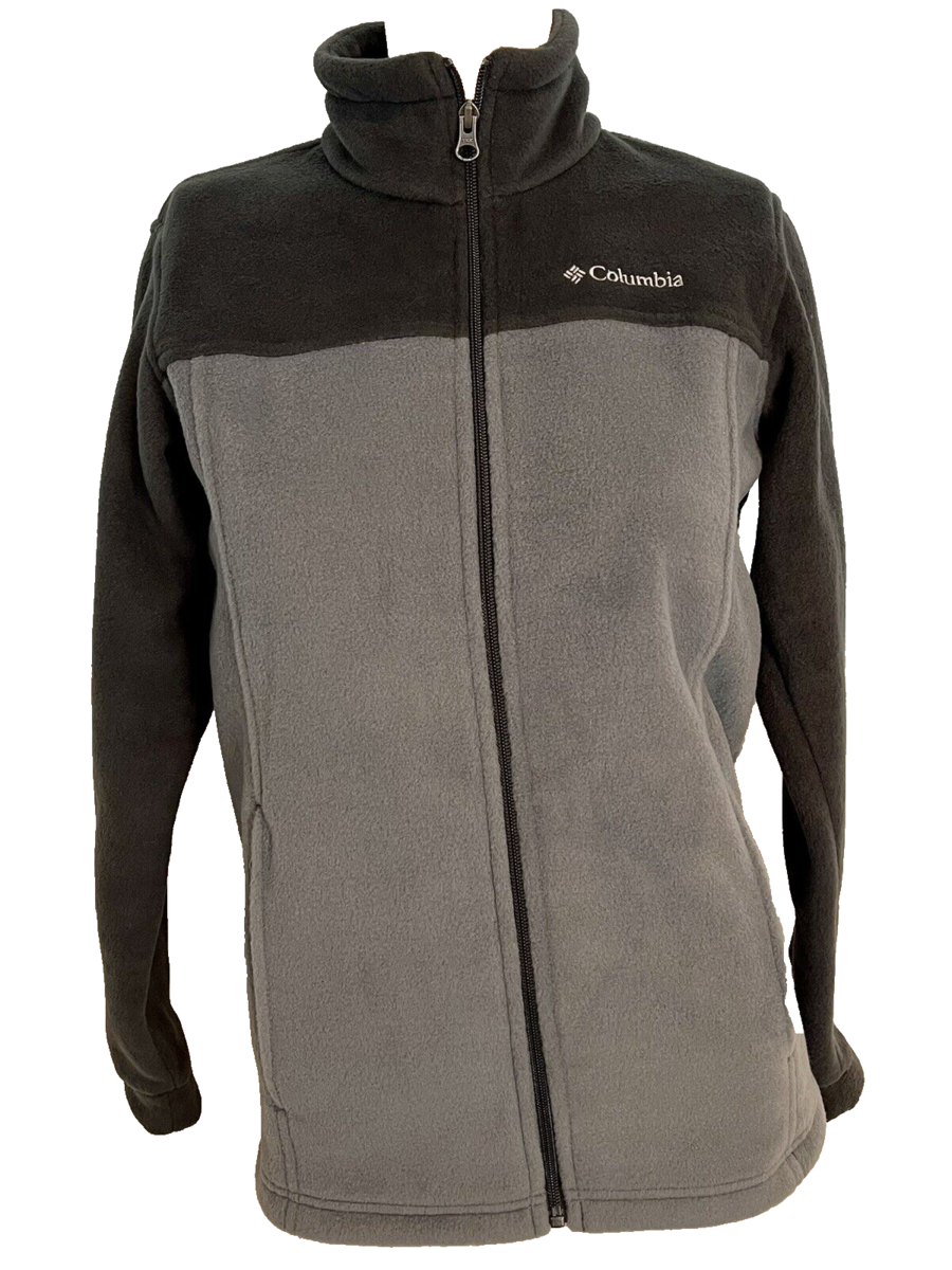 Columbia Two-Toned Full-Zip Fleece Jacket Black/Grey Youth Large (14-16) - $15.19