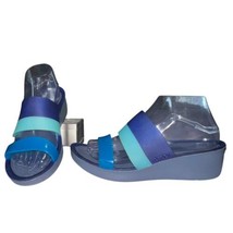 CROCS “Ciabatta” Wedge Heel Sandals Women’s Sz 8 Translucent Straps Teal/ Blue - $30.00