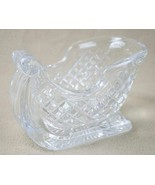 CRYSTAL CHRISTMAS HOLIDAY SLEIGH SLED FLOWERS NUTS CANDY DISH DECORATION - $13.45