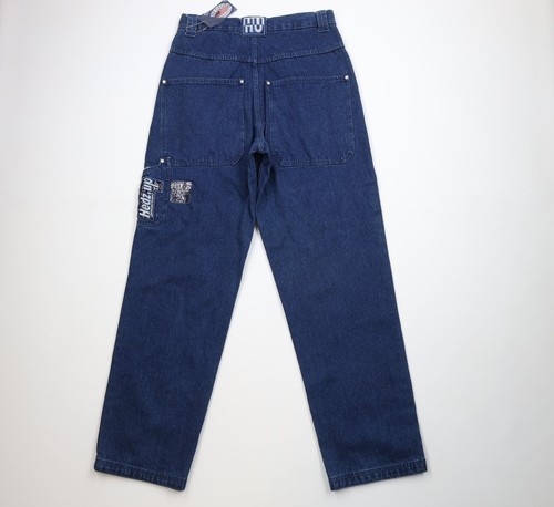 Deadstock Vintage 90s Y2K Streetwear Mens 33x34 Baggy Wide Leg Skateboard Jeans Item image 11