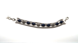 Lucky Brand Silver Blue Accent Bracelet 7&quot; - 7.75&quot; BrB5 - £21.13 GBP