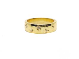 Gold Plated Wedding Band Silver Gold Plated Diamond Wedding Band Heavy S... - £86.55 GBP