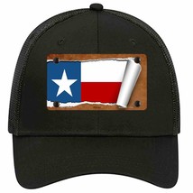 Texas Flag Scroll Novelty Black Mesh License Plate Hat - £23.17 GBP