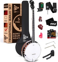 Pyle Banjo Kit With Remo Head And Sapele Resonator, 39&quot; Full Size, Sun B... - $261.84