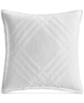 Hotel Collection Locked Geo Cotton Euro Pillow Sham EUROPEAN SHAM White - £38.26 GBP