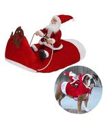 Christmas Dog Clothes Santa Claus Riding Pet Costume Cat Cosplay Outfit - £23.66 GBP
