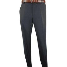 Men Renoir Flat Front Suit Separate Pants Slim Fit Soft Feel 202-1 Charcoal image 2