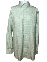 Ralph Lauren Shirt Men&#39;s L Large Green Check Dress Shirt Workwear Long S... - $24.57