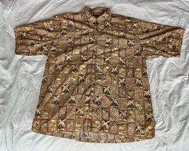 Hawaiian Style Shirt - Cooke Street - Island Mosaic Theme - Sz L - £15.84 GBP