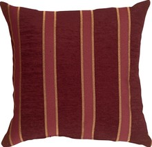 Traditional Stripes in Wine 19x19 Decorative Pillow, with Polyfill Insert - £20.00 GBP