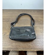 FOSSIL Black Soft Pebble Leather Slim Crossbody Credit Card Organizer Bag - £14.52 GBP