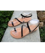 Women&#39;s Handmade Greek Leather Slingback Sandals - £29.75 GBP