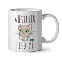 Feed Me Cat NEW White Tea Coffee Mug 11 oz | Wellcoda - £12.37 GBP