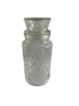 Vintage 1983 Planters Peanuts Clear Glass Diamond Pattern Canister W Lid Jar - $14.85