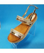  Nature Breeze Womens Silver Glitter Open Toe Weaved Low Platform Sandal... - £27.65 GBP