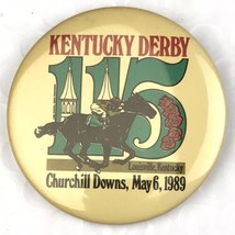 Kentucky Derby Pin Button Pinback Vintage 115th Running 1989 - $9.95