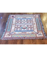Printed Tapestry with Fringe  48 x 54 throw blanket  Wall Hanging. Aztec... - €28,63 EUR