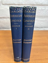 1893 Abraham Lincoln Vols 1 &amp; 2 by Morse - HC 1st Editions 1st Print -- With Map - £79.00 GBP