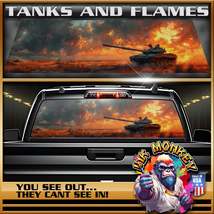 Tanks And Flames - Truck Back Window Graphics - Customizable - £46.51 GBP+