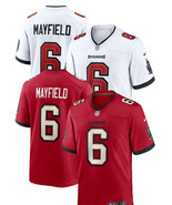 Baker Mayfield #6 Bucs Men&#39;s White Away and Red Home Replica Jersey - $82.27 CAD
